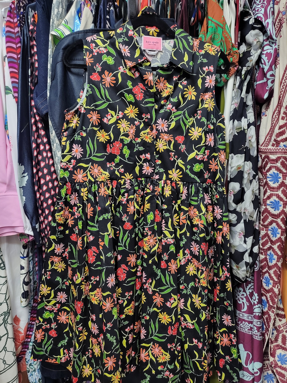 kate spade Black Floral Collar Sleeveless Kids Dress